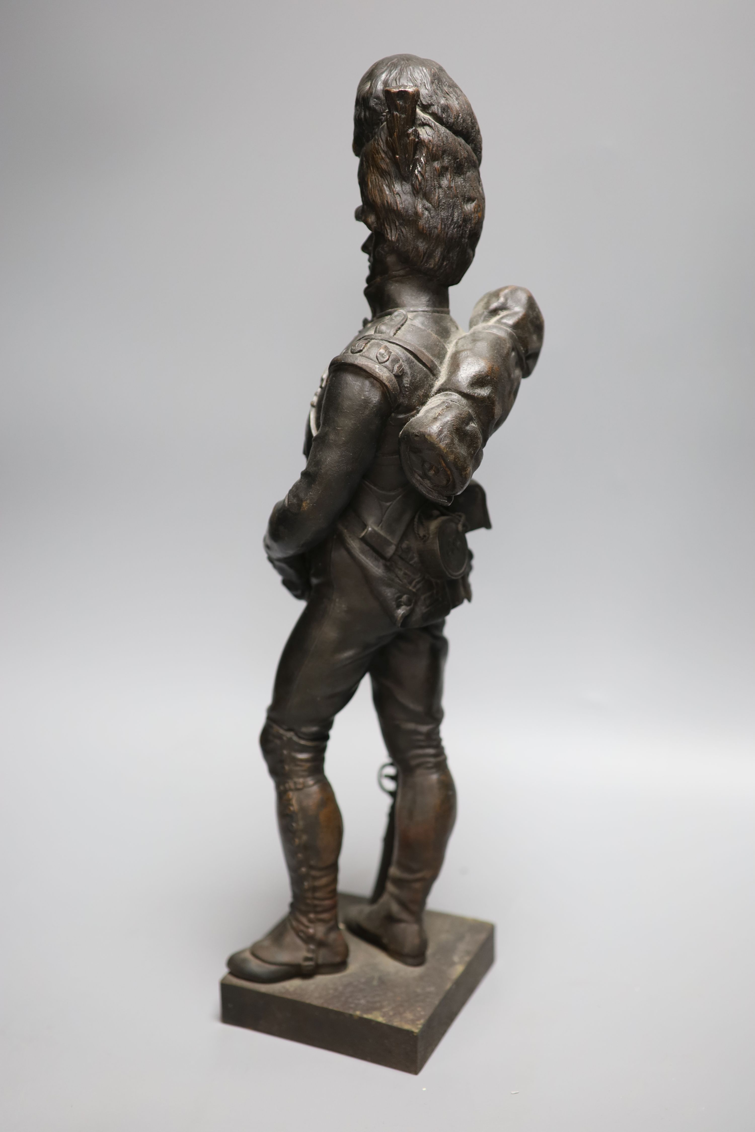 Sir Joseph Edgar Boehm (1834-1890. A bronze figure of a Grenadier, height 13.25in.